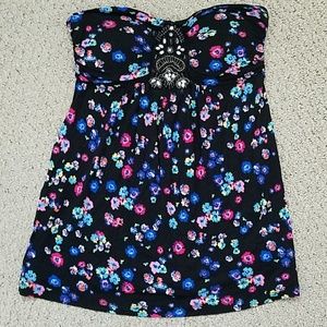 Strapless top with embellishments.  Sz.S